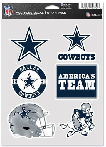 Wincraft NFL Aufkleber Multi-Use 6er Set 19x14cm Dallas Cowboys
