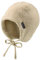 Sterntaler Mütze aus Teddyflausch – Unisex Babymütze mit angeschnittenen Ohrenklappen und Bindeband – warme Beanie, gefüttert mit Baumwollfleece – Erstlingsmütze – beige, Größe 39