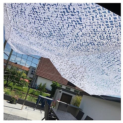 Filet Camouflage Blanc 2x5m(6.5x16.4ft),Protection Solaire, Brise-Vue, pour Jardin, Loisirs, Camping, fête, Bar, décoration de Chasse