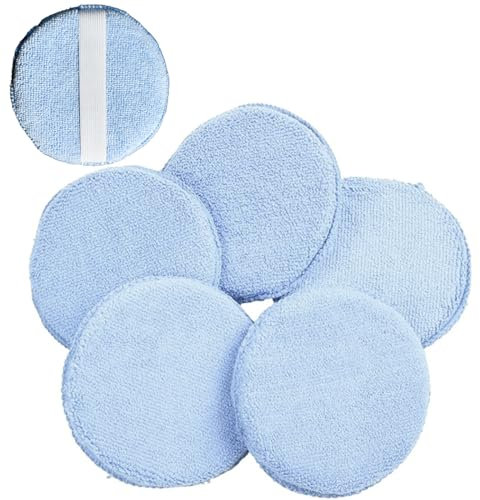 6 Stück Wachsapplikator aus Mikrofaser Premium Applikator Pads für Wachse Handpolierschwamm Set Autowachs Reinigungs Polierschwämme Lackversiegelungen, ersetzen Polierschwämme für Poliermaschinen