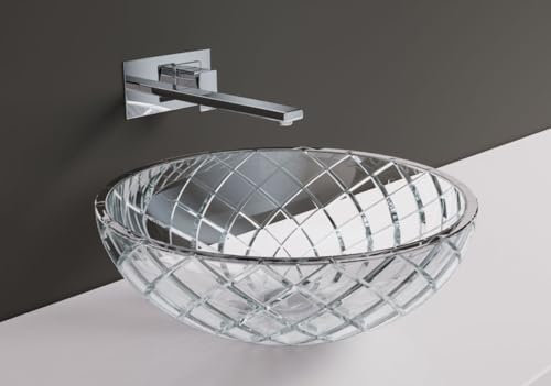 Casa Padrino Luxury Crystal Glass Washbasin Bowl Transparent Ø 44 cm - Made in Italy