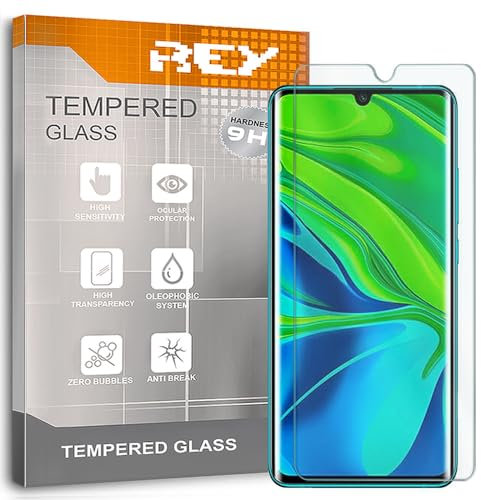 REY 2X Protector Pantalla para XIAOMI MI Note 10 - Note 10 Pro, Cristal Vidrio Templado Premium