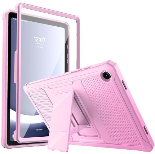 MoKo Funda para Galaxy Tab A9 Plus 11 Inch 2023 (SM-X210/SM-X216/SM-X218) - Shockproof Híbrido Resistente Smart Cover Case para Choque con Protector de Pantalla Incorporado, Flor Rosa