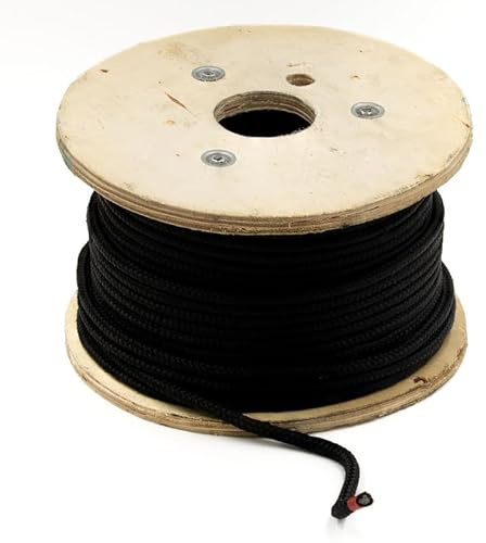 ALFA LOGISTIK Geflochtene Seil Polypropylen 16mm Durchmesser 5m Länge - Schwarz PP Seil Multifilament - Polypropylenseil - Seil Leine - Schnur - Festmacher Seil - Rope - Kordel - Kunststoffseil