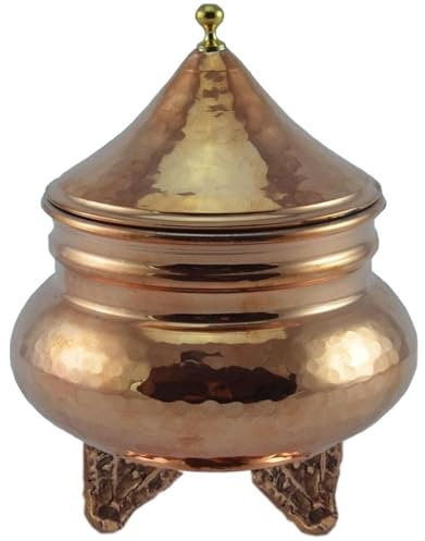 Handmade Hammered Copper Sugar Bowl with Handle,Colour Red