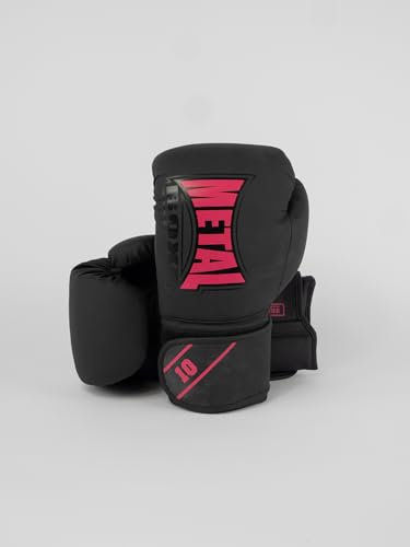 METAL BOXE Gants de Boxe Entrainement Starter Noir/Rose 14 oz