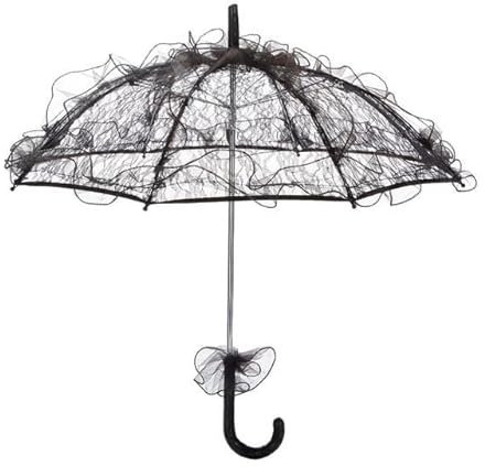 Gothic Black Lace Parasol by Ro Rox Goth Victorian Cosplay Sun Protector