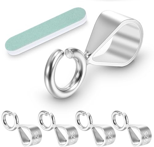 Wanmu 5 Stück Kettenverschluss Sterling Silber 925 Schmuck Anhänger Ösen, Anhängeröse Kettenanhänger Ösen Clips Schmuck Karabiner Armband Verschluss für Halskette Armband Halsketten Schmuckherstellung