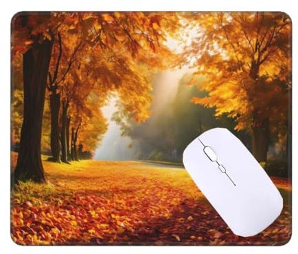 Mousepad Ahornblattbaum Mauspad Kleine 20 x 15 x 0.3 cm, mit Rutschfester Gummiunterseite, Wasserdichtes Mouse Pad, Mini Gaming Mauspad für Damen, Herren, Kabellose Maus Laptop Büro Zuhause T-3218