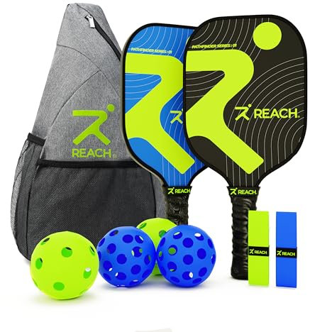 Pickleball Starter Set – Complete Starter Kit: 2 Paddles, 4 Balls, Carry Bag, Spare Grips & Microfibre Towels. Complete Play-Ready Gift Set