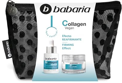 Babaria - Pack regalo Mujer Colageno | Rutina Facial de Sérum Colageno Facial 30 ml y Crema Facial Reafirmante 50 ml | Colágeno Vegano | Reafirmante | Antiarrugas y Antiflacidez | Coffret Mujer