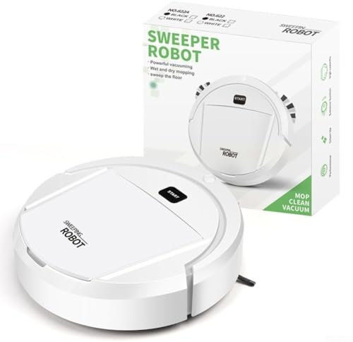 Zilimontt Robot Vacuum Cleaner,6.5cm Thin Silent Smart Robotic Vacuum Cleaner For Pet Hair,Carpet,Floor,Robotic Vacuum With Intelligent Navigation(white)