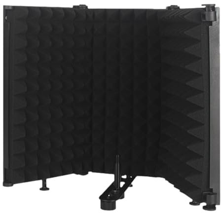 Mikrofon-Isolationsschild – Aufnahme-Mikrofon-Isolationsschild, Schallschutz-Isolationsschild | Faltbarer Mikrofon-Isolations-Pop-Filter, Studio-Aufnahme-Schaumreflektor für Mikrofon