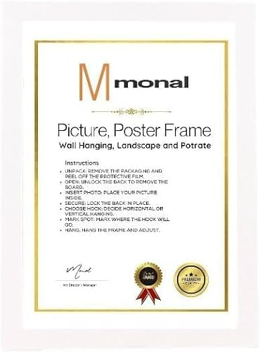 MDF Wood Photo Frame | Shatterproof Plexiglass | Modern Design | (50 x 70 cm) | White