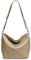 Caspar Klassisch Elegante Leder Handtasche Damen Tasche mit verstellbarem Schultergurt - PREMIUM LINE - Modell No.803 - Made in Italy, Farbe:taupe, Accessoires:One Size