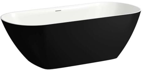 LAUFEN LUA Badewanne freistehend, 750x1700x540mm, aus Marbond, H2200820680001, Farbe: schwarz matt außen/weiß glänzend innen