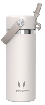 Sparrow Insulated Water Bottle Kids - 500ml - Wide Mouth Metal Bottles - SwivelSip Flask with Straw Lid - BPA-Free, Leakproof, Ergonomic - Ideal for Work, Gym, Travel, Sports