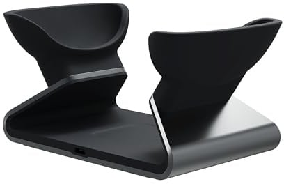 ZAGG mophie AirPods Max Charging Stand with Magnetic USB-C and Wireless Pad [5W] for AirPods/Pro/Max & Qi Devices, Dual Charging, Sleep Mode, Anti-Scratch, Charging Indicator (Black)