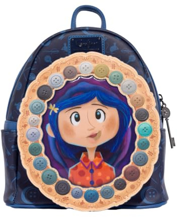Loungefly Backpacks Coraline Button Portrait Mini Backpack Blue