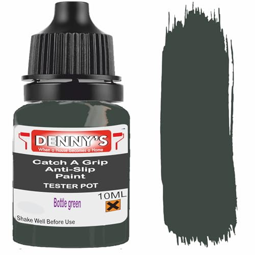 Catch A Grip Anti Slip Floor Paint – Non Slip Coating for Steps, Railings & Garages – 170 Colours, High Adhesion, Quick Dry, Multiple Sizes (Bottle green, 10ml Tester Pot)