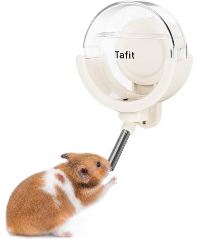 Tafit Hamster Water Bottle with Magnetic Holder, Freestanding Water Feeder for Glass Tanks, No-Drip Water Dispenser for Hamsters, Gerbils, Mice, Rats, Degus (White, 150ml Magnetic-Mounted)