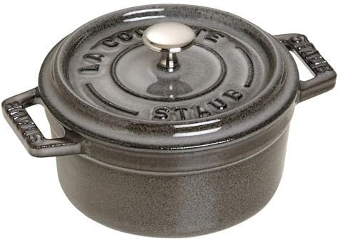 Staub Mini-Cocotte 10 cm Redonda, Hierro Fundido, Gris Grafito