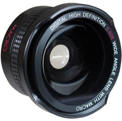 .42x HD Super Wide Angle Panoramic Macro Fisheye Lens For The JVC Everio GZ-MG680, MG670, MG630, MG465, MG435, MG365, MG360, MG335, MG330, MG230 High Definition Camcorders