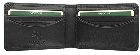 Visconti Heritage Collection Nelson Porte-Carte de Crédit en Cuir RFID Blocage HT5 Noir