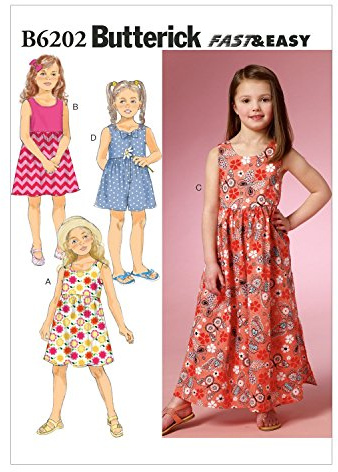 Butterick Patterns 6202 CL Sizes 6/7/8 Children's/Girls Dress and Culottes