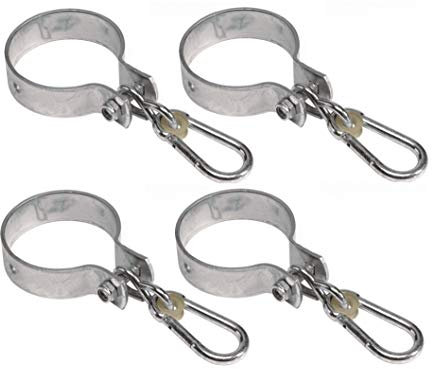 Gartenwelt Riegelsberger Lot de 4 crochets de balançoire avec mousqueton pour poutres rondes Ø 10 cm