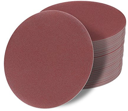 48 Stück Klett-Schleifscheiben red Ø 150 mm Körnung je 8 x 1200/800/400/320/240/100 für Exzenter-Schleifer ohne Loch