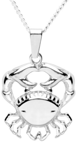 InCollections Damen- Anhänger 925/000 Sterlingsilber inklusive Panzerkette Tierkreiszeichen 42 cm Krebs