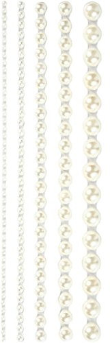 28316 Create Craft Halbperlen, 2-8 mm, 140 Stück, Weiß