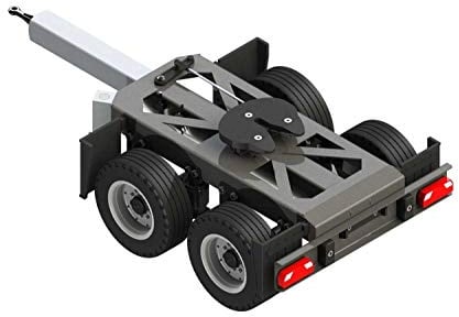 Carson 500907210 500907210-1 2-Axle Dolly Rigid RC Truck Accessory, Scale 1:14, Gigaliner Trailer, Spare Parts, Tuning Parts, Model Building, Silver