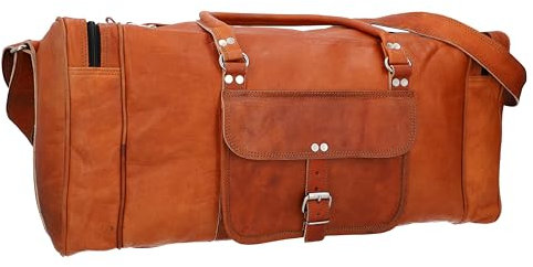 Gusti Reisetasche Leder Herren - Harvey Damen und Herren Saunatasche Weekender Koffer Vintage Sporttasche Leder Braun - Foldy Bags - Travel Bag