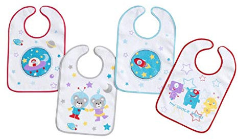 Interbaby 00134 - Pack de 12 baberos de rizo plastificado velcro 25 x40, unisex