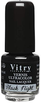 Vitry Mini Nagellack, Schwarze Nacht, 4 ml