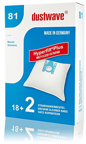 Dustwave® Megapack Lot de 20 sacs d'aspirateur pour Siemens XXL 2400 W Fabriqué en Allemagne + micro filtre