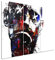 Leinwandbild 3 teilig Enjoy_The_Silence_Street_art_3x90x40cm (Gesamt 120x90cm) _Ausführung schöner Kunstdruck auf echter Leinwand als Wandbild auf Keilrahmen