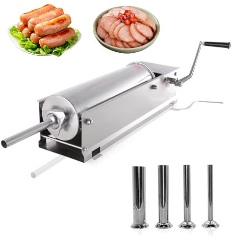 Hakka 15lbs (7 Liter) Sausage Machine 2 Speed Stainless Steel HORZONTAL Sausage Stuffer by Hakka Brother