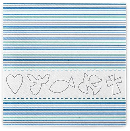 Sovie HOME Serviette Kommunion/Konfirmation saugstarke Airlaid-Servietten 40x40 cm | hochwertige Einweg-Servietten | 12 Stück (Blau)
