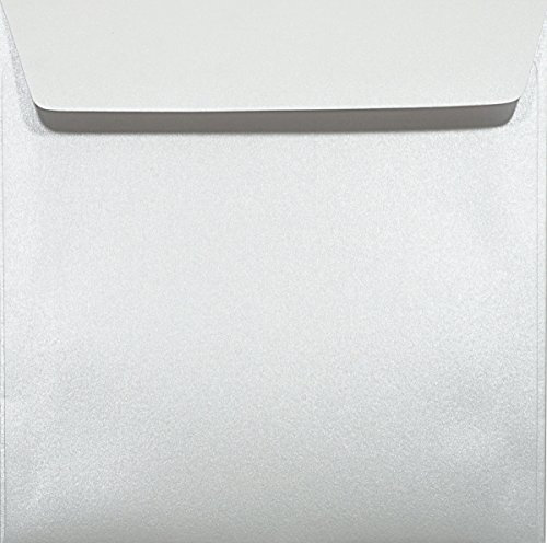 Netuno 25 Briefumschläge Perlmutt-Weiß quadratisch 156x 156 mm 120g Majestic Marble White Papier quadratische Umschläge Perlglanz Briefkuverts Briefhüllen elegant Einladungsumschläge edel