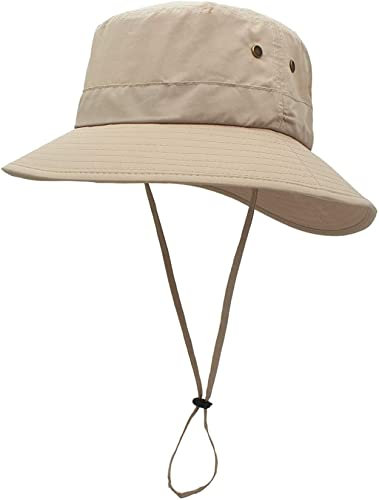 Magracy Unisex Damen Sonnenhut UPF 50+ Sommer Breiter Krempe Eimer-Hut für Frauen Safari-Hüte Fischerhut Hellkhaki