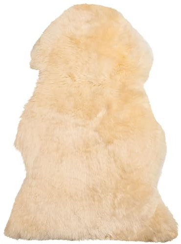 Beliani Stilvolles Schaffell natürliches Leder beige 65 x 110 cm Uluru