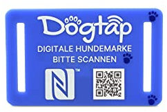 Dogtap Light Small, digitale Hundemarke für kleine Hunde, mit NFC-Chip und QR Code für Kontaktdaten und Steckbrief, aus Silikon, wasserfest, flexibel, 50 x 30 mm