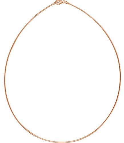 Skielka Designschmuck Omegareif - Goldschmiedearbeit aus Deutschland (Sterling Silber 925) Rosè vergoldet - 1,3 mm Stärke - Omega Silber Halsreif - Tondakette - vergoldeter Damen Halsreif