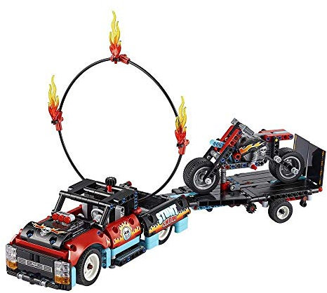 LEGO Technic Stunt Show Truck & Bike 42106; Includes Stunt Motorcycle, Toy Truck and Trailer, New 2020 (P10 Pieces)