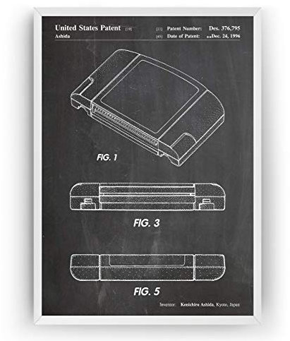 N64 Cartridge 1996 Patent Poster - Gamer Gaming Games Room Giclee Print Art Kunst Wall Dekor Decor Entwurf Wandkunst Blueprint Geschenk Gift - Frame Not Included