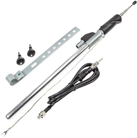 tomzz Audio 1057-003 Kotflügel Teleskopantenne kompatibel mit VW Golf 3 III Vento verchromt 1,5m Kabel Länge ca. 65cm DIN Anschluss