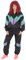 Foxxeo - Costume di Carnevale anni '80 per adulti, tuta da uomo, taglie: S-XXXXL, colore nero, verde, viola, taglia: L, tuta donna, m